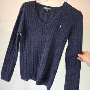 Ralph Lauren large navy cable knit sweater